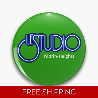 Le Studio Pin Lime Green Original logo White & Blue MH